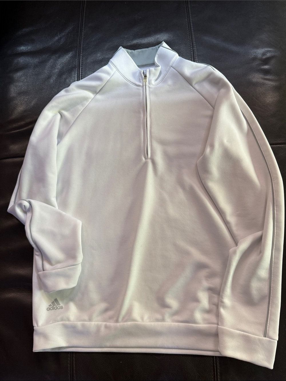 Adidas Golf Climalite Quarter Zip Pullover. White and Grey